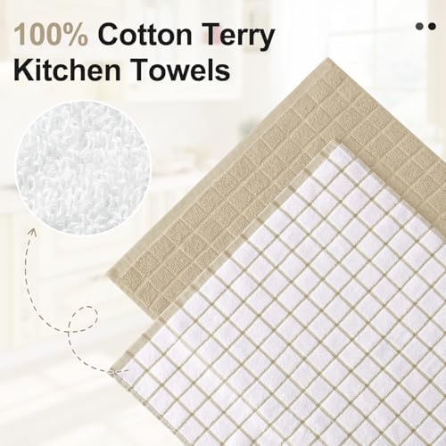 Homaxy Premium Cotton Kitchen Dish Cloths 12"x 12", 8 Pack - Image 3