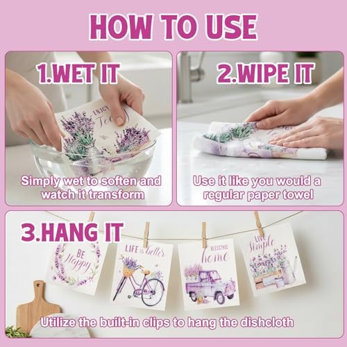 Swedish Dishcloths for Kitchen, 6 Pack Swedish Dish Cloths, Washable Kitchen - Image 6