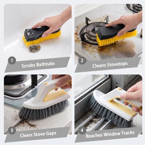 Heavy-Duty Scrub Brush & 2-in-1 Grout Cleaner Brush-2pcs - Image 6