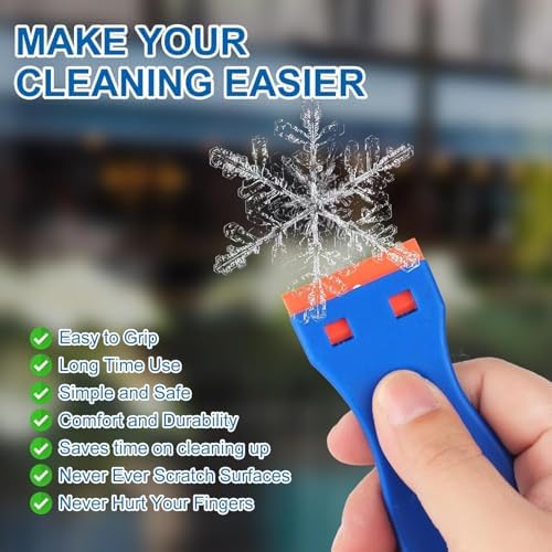 10 Pcs Razor Scraper with 100 Pcs Plastic Blades, Plastic Razor Blade Scraper - Image 5