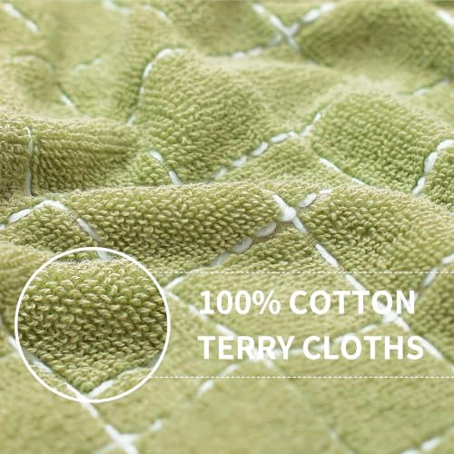 Homaxy 100% Cotton Terry Kitchen Towels, 4 Pack, Sage Green - Image 2
