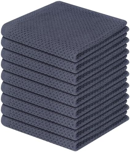 Homaxy 100% Cotton Waffle Weave Kitchen Dish Cloths, Dark Grey by Homaxy
