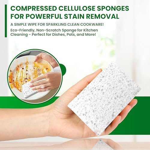 Cellulose Sponges – 24-Pack White Compressed Natural - Image 3