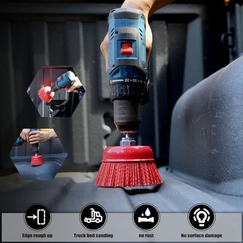POLIWELL 2 Pack 4 Inch Abrasive Nylon Bristle Cup Brush - Image 3