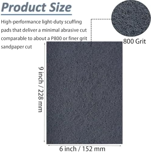 Tonmp 10 Pack 6 x 9 Inch 800 Grit General Purpose Scuff Pads - Image 2