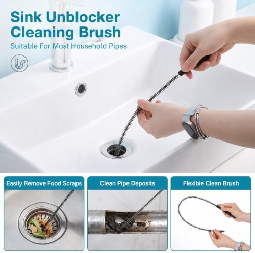 2 Pack Drain Cleaning Brush, 23.6'' drain Cleaner Brush Tool - Image 3