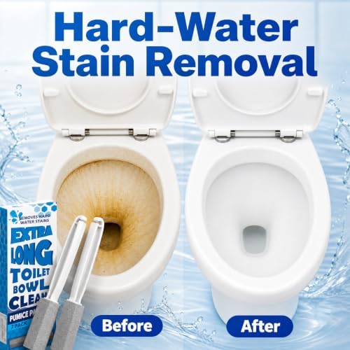 2 Pack Pumice Stone for Toilet Cleaning, Extra Long Handle for Removing Bowl - Image 4