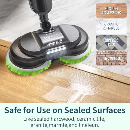 4Pack 20393 2307 for Bissell Spinwave Mop 2 Scrub Brushes 2 Chenille Pads - Image 7