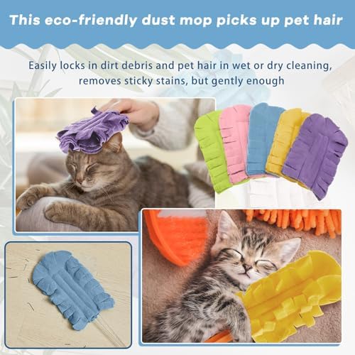 20 Pcs Reusable Duster Refills Washable Pads, Rainbow Colors - Image 4