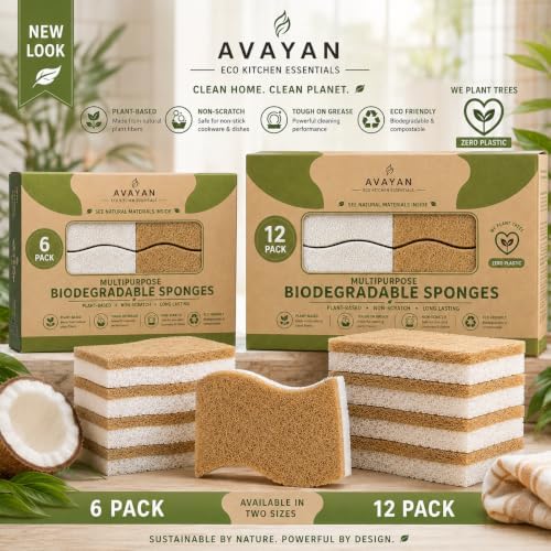 Plant-Based Kitchen Sponge Pack of 12 - Image 6