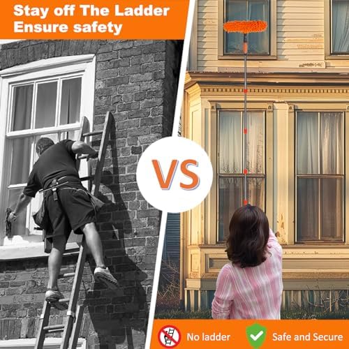 Tonmp 20+ Feet Reach 2 in 1 Window Washing Squeegee & Duster - Image 3