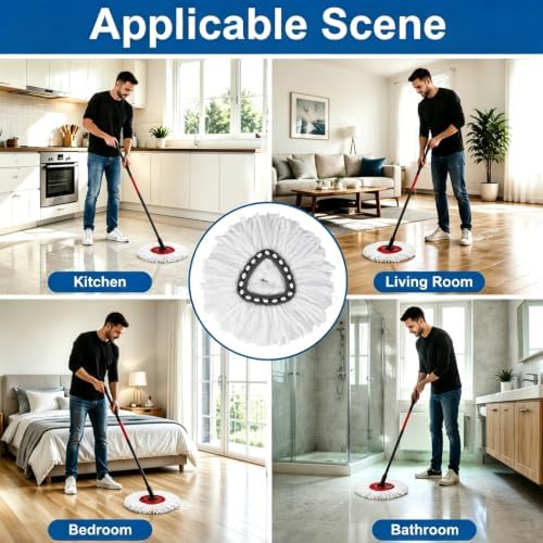 20 Pack Spin Mop Replacement Heads, 100% Microfiber Mop Head, Deep Cleaning - Image 6