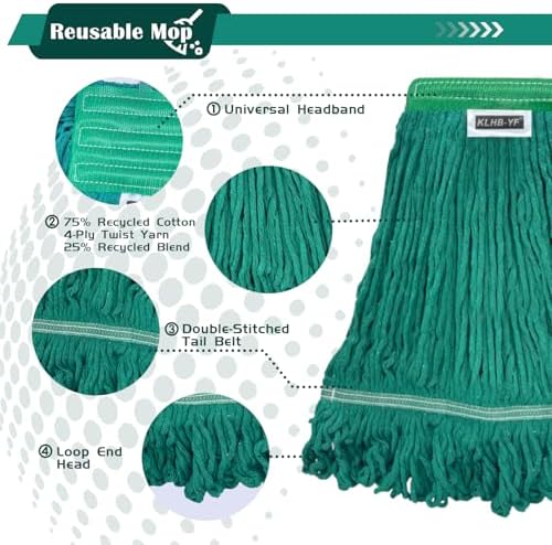 4 Pack Heavy Duty Commercial Mop Head Replacement, Commercial String Mop - Image 6