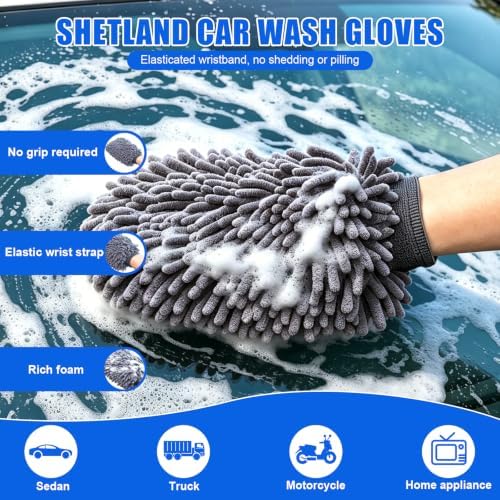 6-Pack Car Cleaning Kit – Microfiber Cloth, Mitt & Sponge Set - Image 3