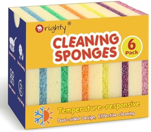 Orighty Dish Sponges, Temperature-Responsive Kitchen Sponges 6 Pack by AllRightinOrighty