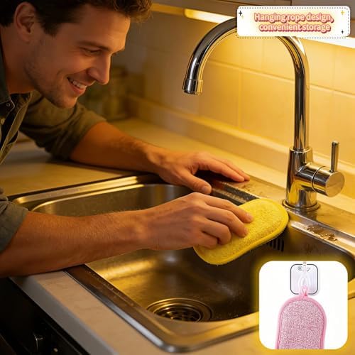 Dual-Sided Kitchen Scrubbing Sponges, Heavy Duty Non-Scratch Cleaning Sponges - Image 4