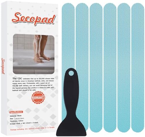 Secopad 24PCS Strip Non Slip Bathtub Stickers by Secopad
