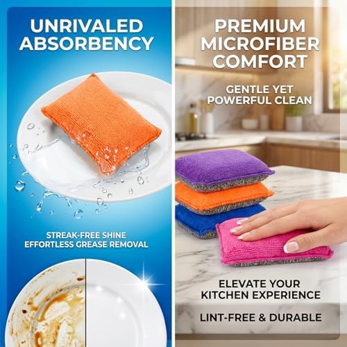 MAQIHAN 8 Pack Microfiber Dish Scrubbers - Image 2