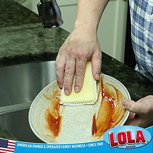 LOLA Nylon Netting Sponge Cleaning Scrubber Pad, 12 Pack, Non Scratch, Safe on - Image 3