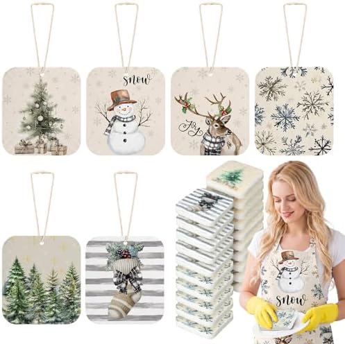 Hahafelt 36 Counts Vintage Christmas Compressed Cellulose Sponges Bulk by Hahafelt