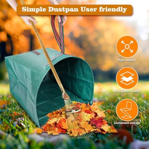 53-Gallon Large Reusable Heavy-Duty Dustpan-Type Leaf Collector Yard Bags - Image 2
