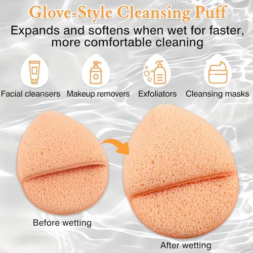 Reusable Face Scrubber Sponges – 3-Pack Gentle Exfoliating Makeup Remover Pads - Image 2