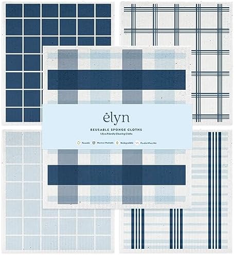 ELYN Swedish Dishcloths, Reusable & Washable Sponge Cloths, Absorbent Cleaning by ELYN