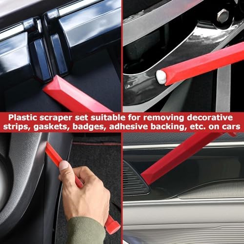 4 Pcs Plastic Chisel Scraper, Auto Paint Scraper Remover Tool Kit - Image 5