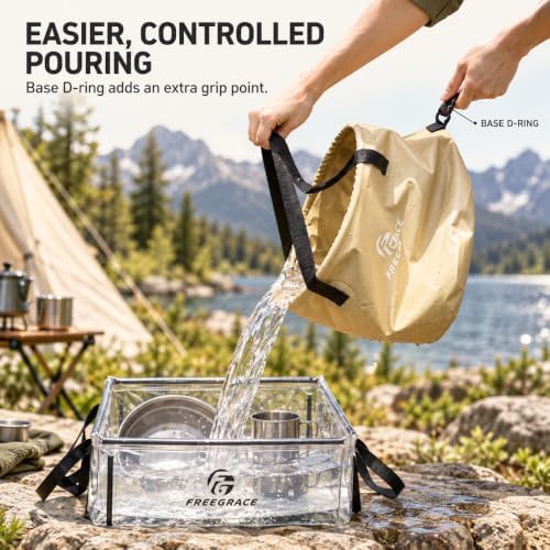 Freegrace Collapsible Water Bucket 10L Portable Camping Sink and Wash Basin - Image 3