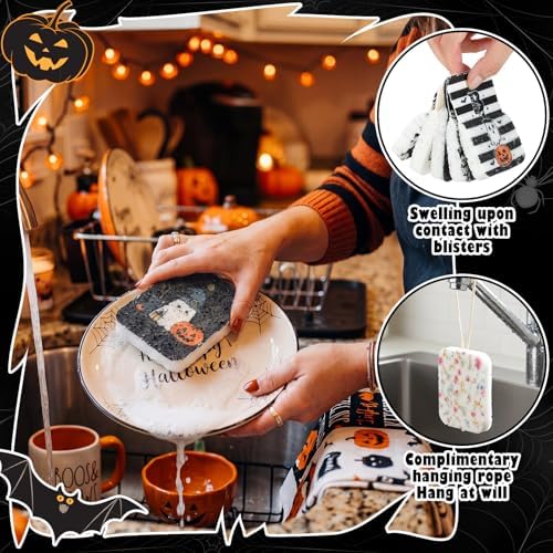 Hahafelt 36 Pack Halloween Compressed Cellulose Sponges Bulk Pop up Sponges - Image 6