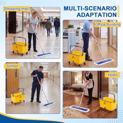 Microfiber Mop and 42L Commercial Mop Bucket - Image 6