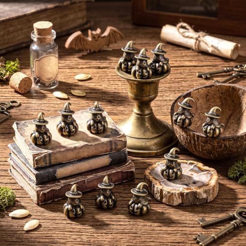 50 Pcs Halloween Mini Ghost Figurines Tiny Brass Color Pumpkin - Image 3
