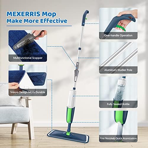 Spray Wet Mops for Floors Cleaning: Hardwood Floor Mop 2 Refillable Bottles - Image 5
