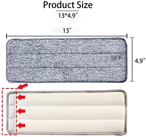 10 Pack 13 * 4.9" Generic Mop Pads Mop Head Refill Washable Wet/Dry Mops Flat - Image 3
