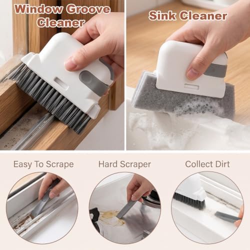 2 Pcs 2 in 1 Groove Cleaning Brush Window Track Crevice Cleaner - Image 4
