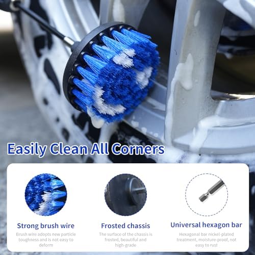 10 Pcs Drill Brush Attachment Set, Drill Scrubber Brush Kit, Drill Cleaning - Image 2
