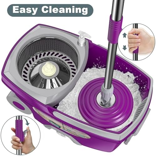 Traditional Large Spin Mop and Bucket, 2 Gal Capacity - Image 2
