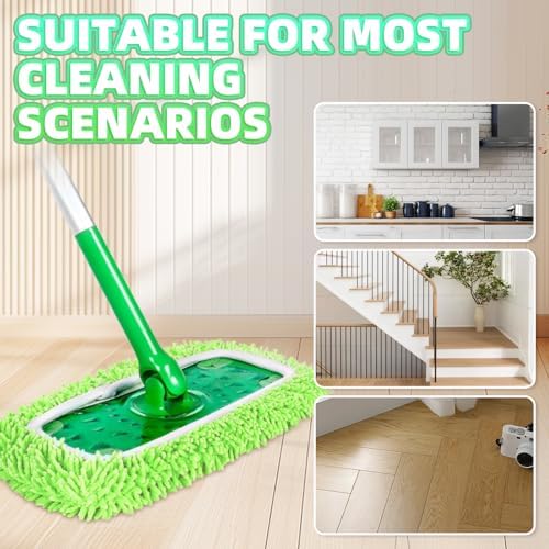 8 Pack Green Reusable Chenille Mop Pads Fit - Image 4