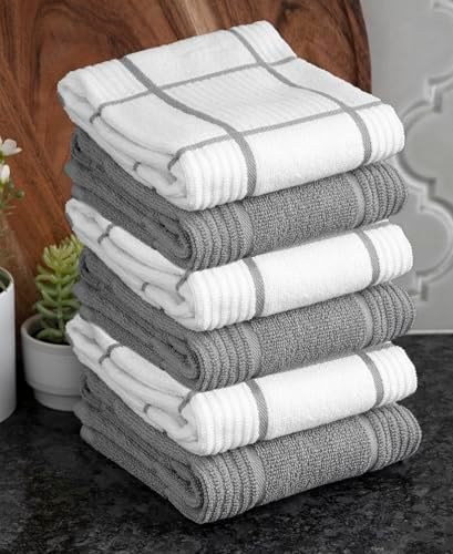 T-Fal Solid & Checked Parquet Kitchen Towels: Highly Absorbent, Super Soft Long - Image 6