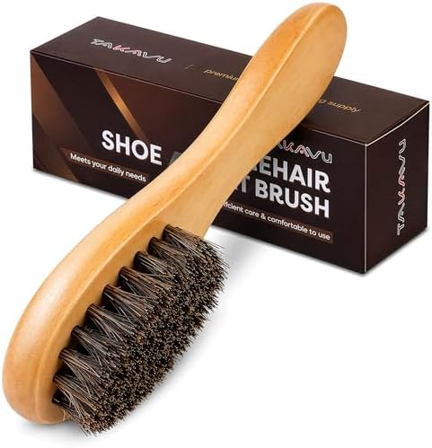 TAKAVU Horsehair Shoe Polish Applicator, Buffing Brush by TAKAVU