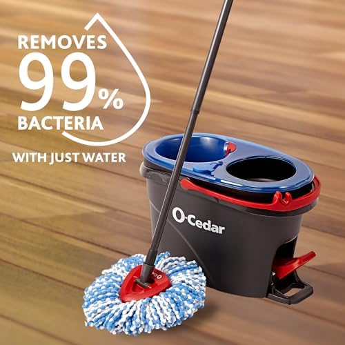 O-Cedar RinseClean Spin Mop & Bucket System | Microfiber Floor Cleaning System - Image 4