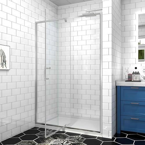 Pivot Glass Shower Door 44-48 in.W x 71 in.H, Chrome Finish by RodkedcProductCollection