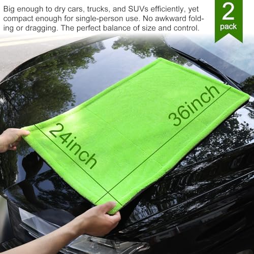 2 Pack XL Car Drying Towel – 1300GSM Ultra Absorbent Microfiber, Twisted Loop - Image 2