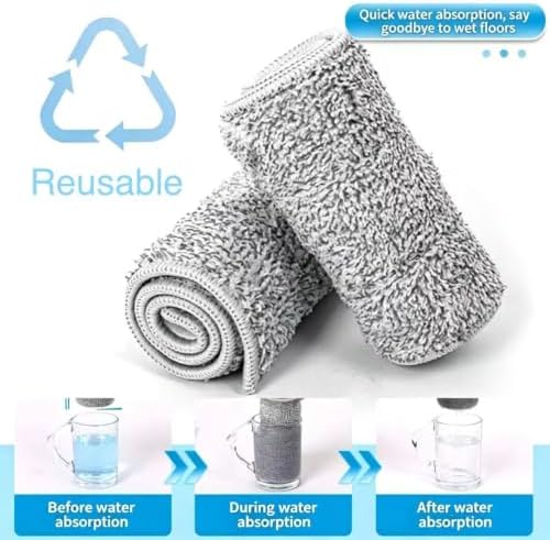 3 Pack 13" X 4.9" Microfiber Mop Replacement Pads, Universal Flat Mop Pads - Image 4