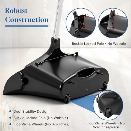 Maxcheck 2 Pcs 37'' Upright Lobby Dust Pan Plastic Bulk - Image 5