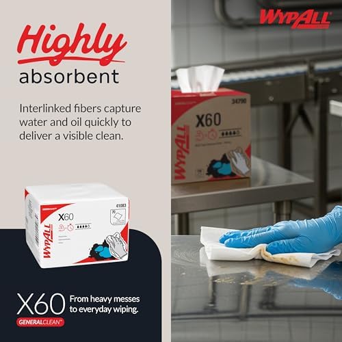 WypAll GeneralClean X60 Multi-Task Cleaning Cloths, 8 x 70 Towels - Image 4