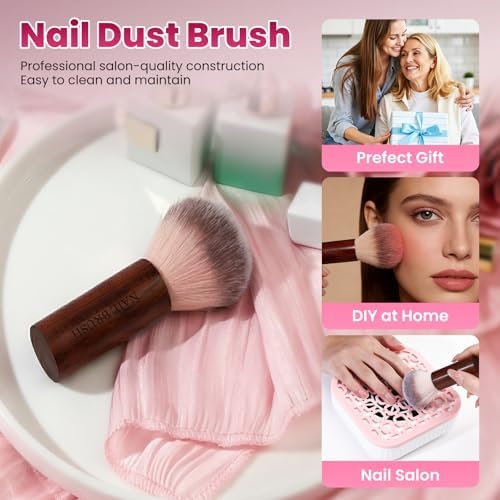 BQAN Nail Dust Brush Wooden Handle Soft Bristle - Image 6
