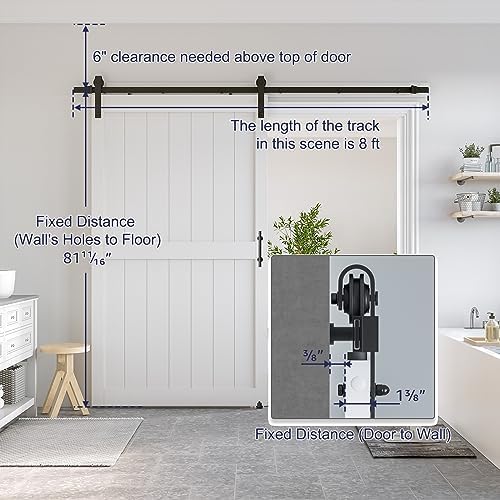 SMARTSTANDARD 48" x 80" White Sliding Barn Door - Image 2