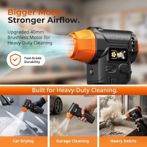 J40 Compressed Air Duster, 2 Swappable Batteries, Powerful Air Blower - Image 6