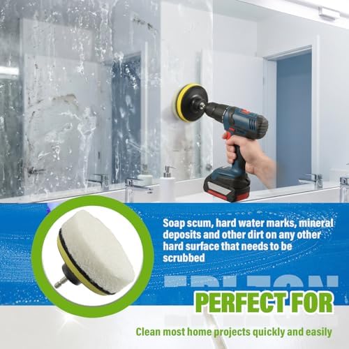 4 Inch Drill Brush Scrub Pads Cleaning Kit, 5X Faster Cleaning, Reusable Double - Image 7